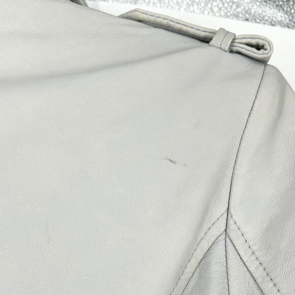 Iro Luiga Gray Leather Moto Biker Jacket - Picture 11 of 14